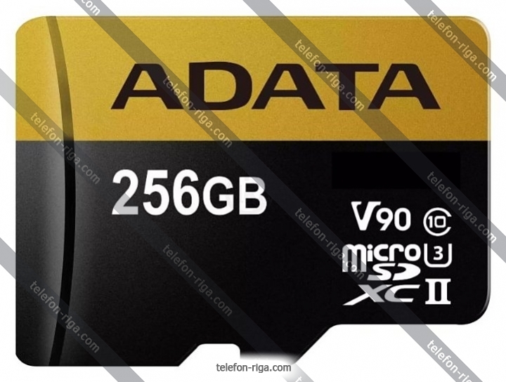 Карта памяти ADATA Premier ONE microSDXC UHS-II U3 Class 10 256GB + SD  adapter: купить, цена 29 €, в Риге, Латвия