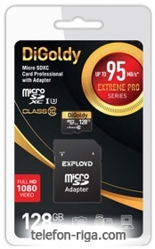 DiGoldy Extreme Pro microSDXC 128GB DG128GCSDXC10UHS-1-ELU3 (  Exployd)