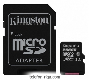 Kingston Canvas Select microSDXC Class 10 UHS-I U1 256GB + SD adapter (SDCS/256GB)