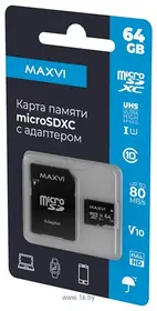 Maxvi microSDHC 64GB Class 10 UHS-I (1) MSD64GBC10V10