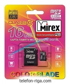 Mirex microSDHC Class 10 16GB + SD adapter