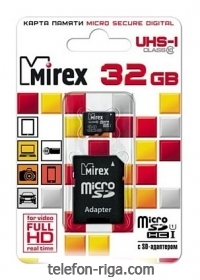 Mirex microSDHC Class 10 UHS-I U1 32GB + SD adapter