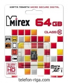 Mirex microSDXC Class 10 UHS-I U1 64GB + SD adapter