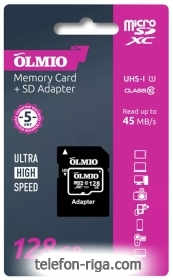 Olmio microSDXC 128GB V30 UHS-I Class 3 (U3)