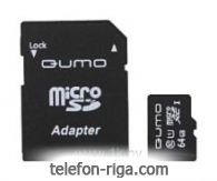 Qumo microSDXC Class 10 UHS Class 1 64GB + SD adapter