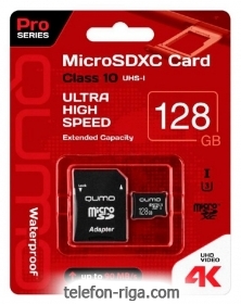 Qumo microSDXC class 10 UHS Class 3 128GB + SD adapter