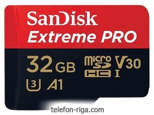 SanDisk Extreme Pro microSDHC Class 10 UHS Class 3 V30 A1 100MB/s 32GB + SD adapter