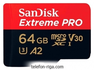 SanDisk Extreme Pro microSDXC Class 10 UHS Class 3 V30 A2 170MB/s 64GB + SD adapter