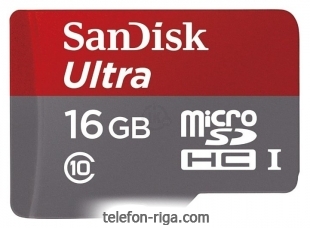 Sandisk Ultra microSDHC Class 10 UHS-I 48MB/s 16GB + SD adapter