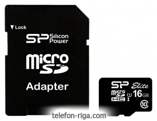 Silicon Power ELITE microSDHC 16GB UHS Class 1 Class 10 + SD adapter