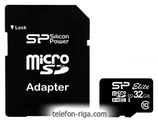 Silicon Power ELITE microSDHC 32GB UHS Class 1 Class 10 + SD adapter