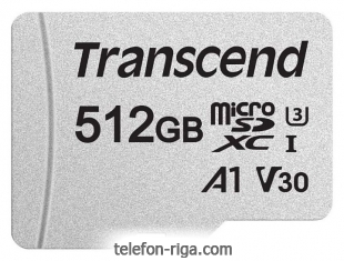 Transcend microSDXC 300S Class 10 U3 A1 V30 512GB + SD adapter (TS512GUSD300S-A)